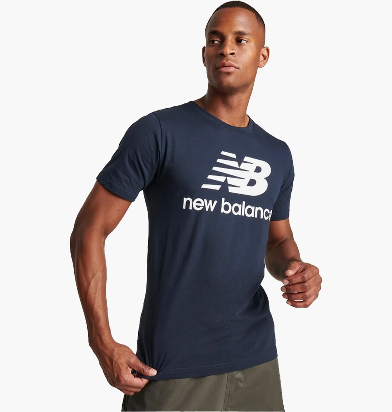 Футболка чоловіча New Balance Essentials Stacked Logo T-Shirt Blue MT01575