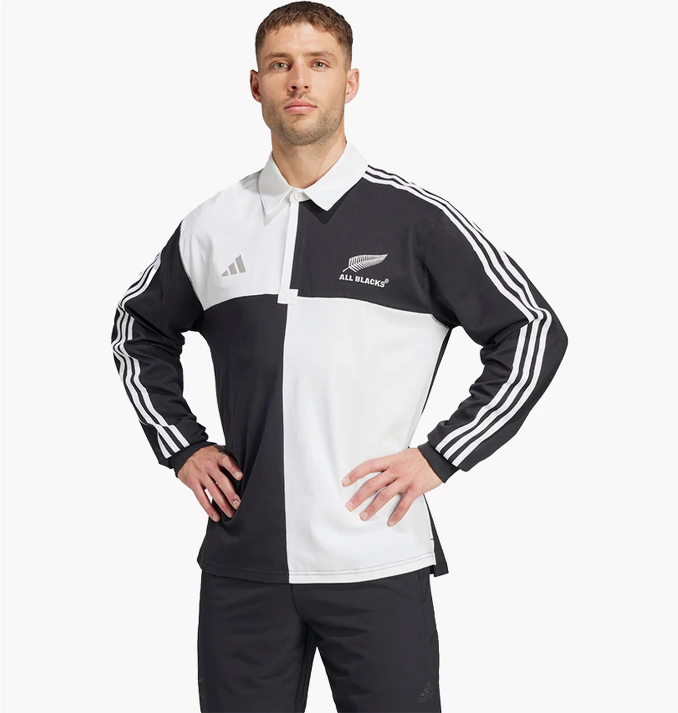 Кофта чоловіча Adidas All Blacks Rugby Culture Black/White IZ0288