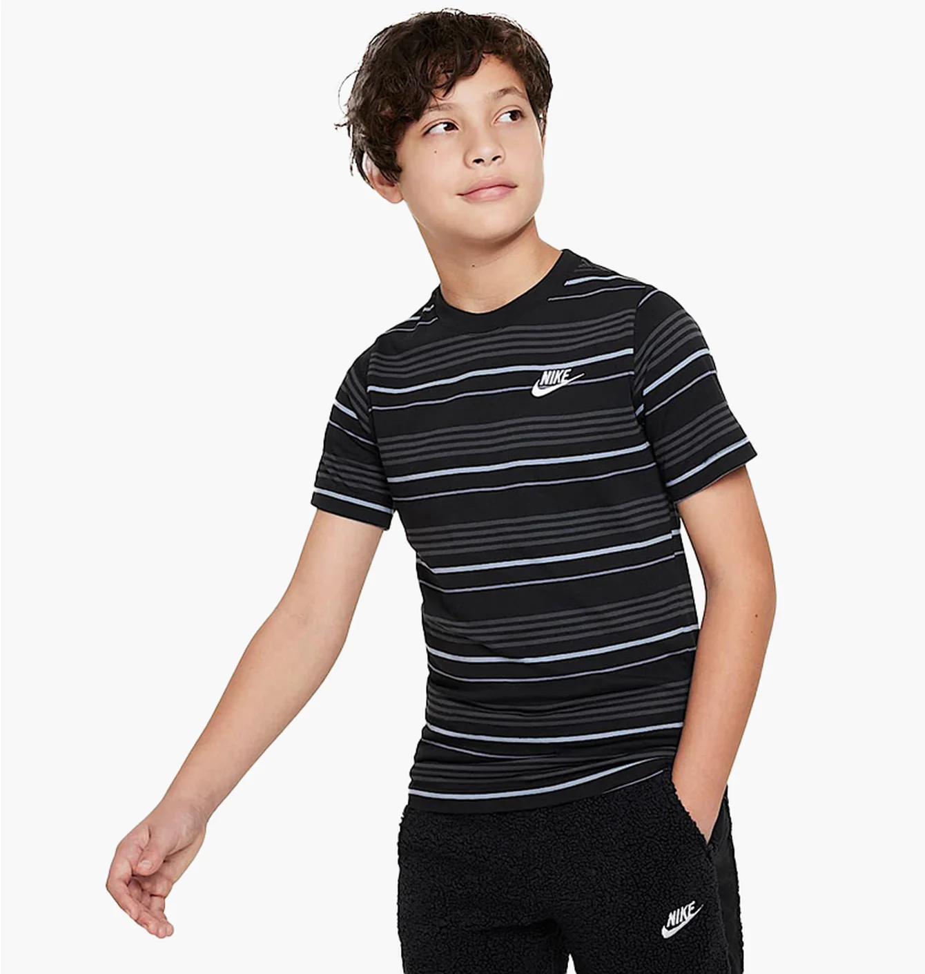 Футболка дитяча Nike Shirt K Nsw Tee Club Stripe Black FJ6348-011