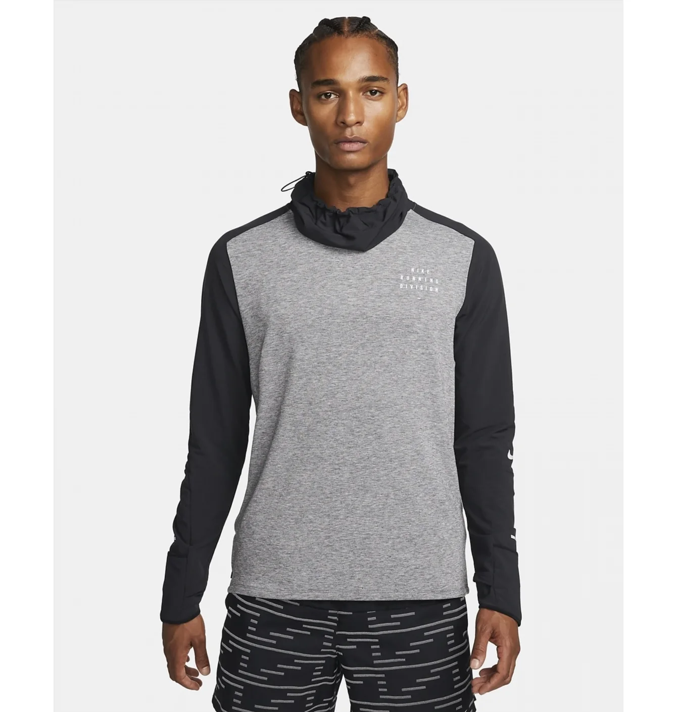 Кофта чоловіча Nike Therma-Fit Run Grey/Black Dq6522-010