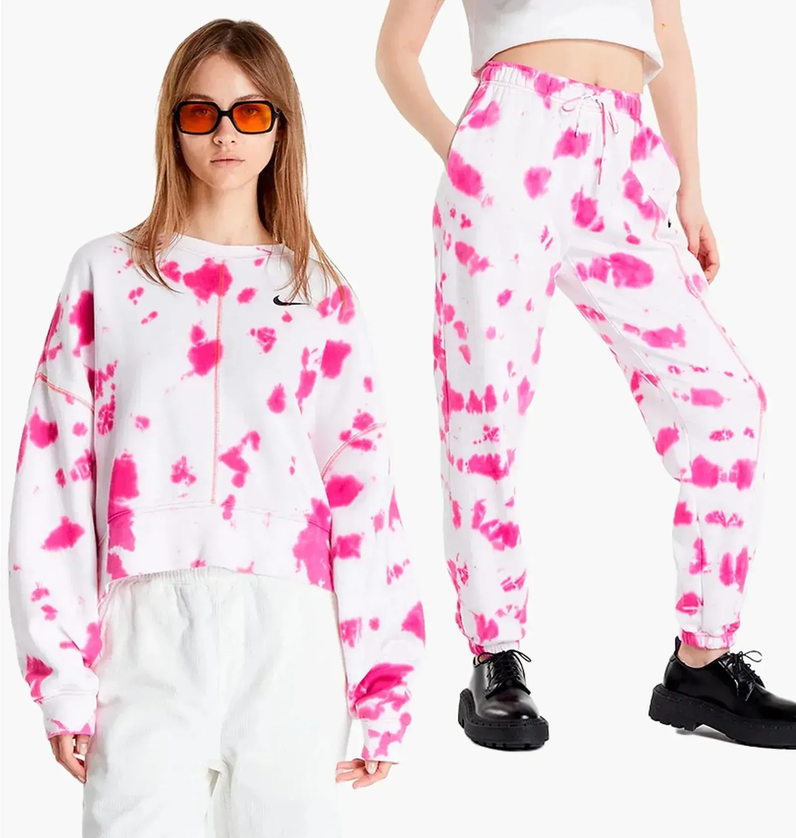 Спортивний костюм жіночий Nike Sportswear Oversized Fleece Pink (DM6357-621__DM6363-621)
