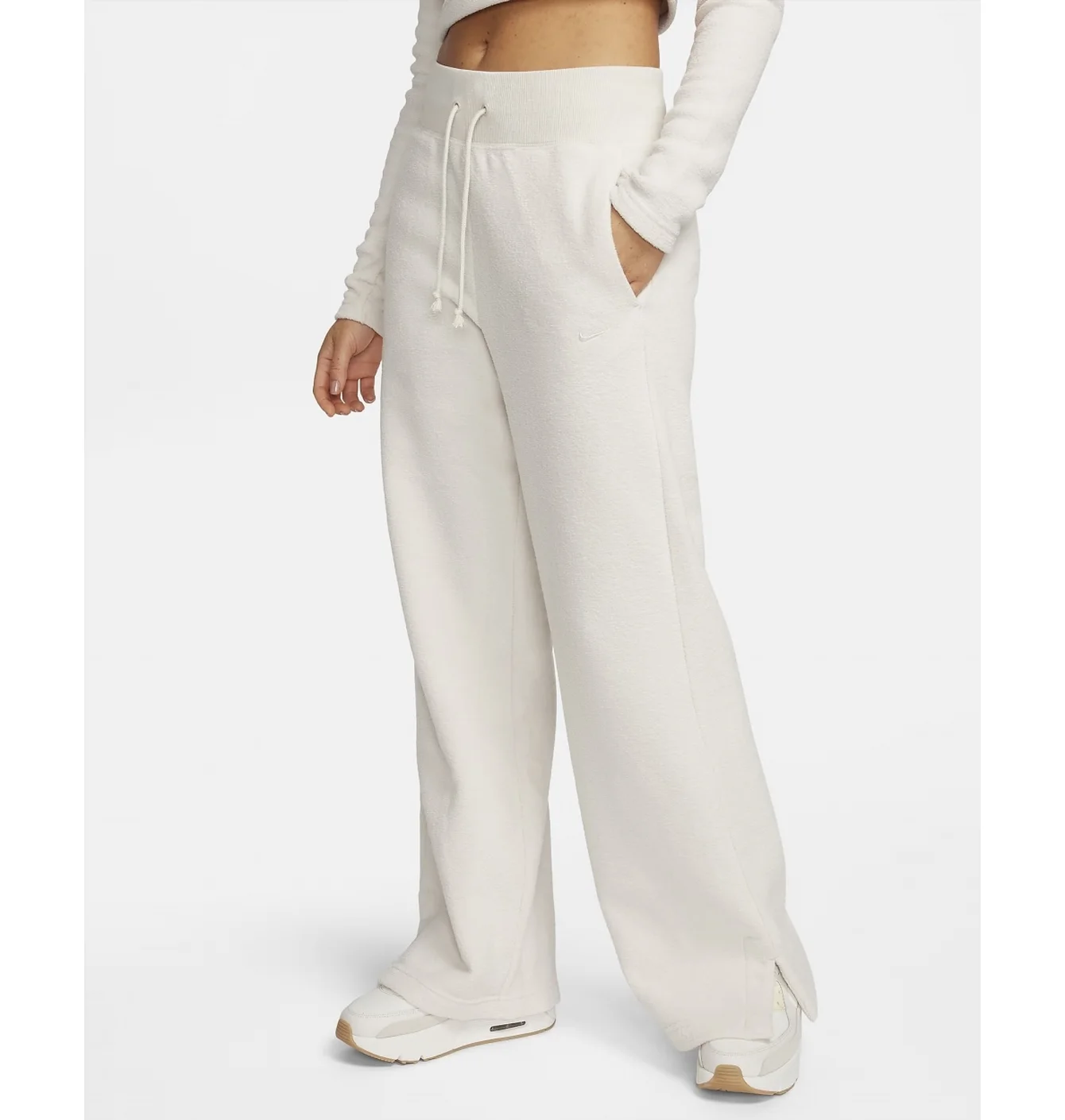 Штани жіночі Nike Sportswear Phoenix Plush High-Waisted Wide-Leg Cozy Fleece Pants White FN3622-104