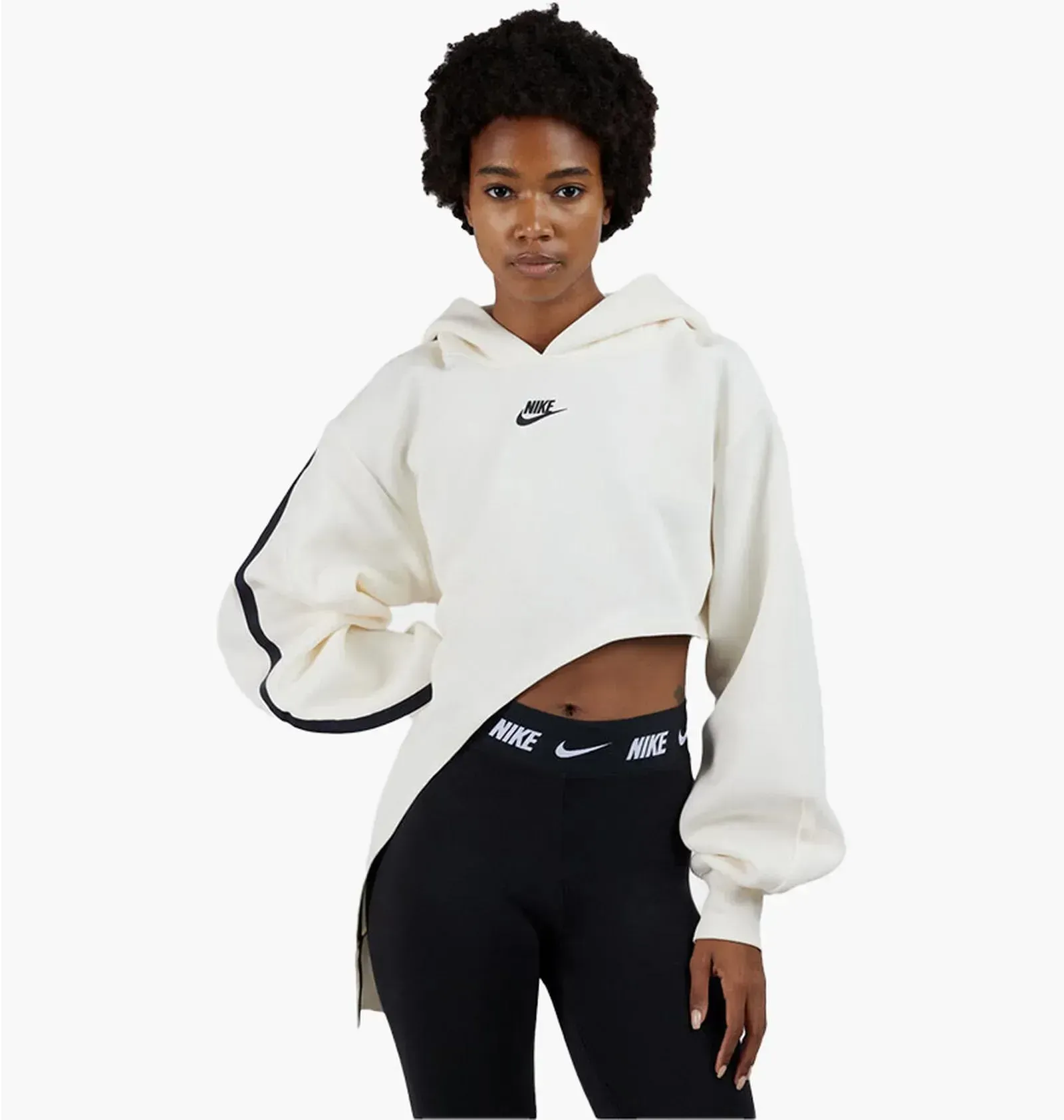 Кофта жіночі Nike Nsw Tech Fleece Asymmetrical Fleece Hoodie Beige (FN7123-110)