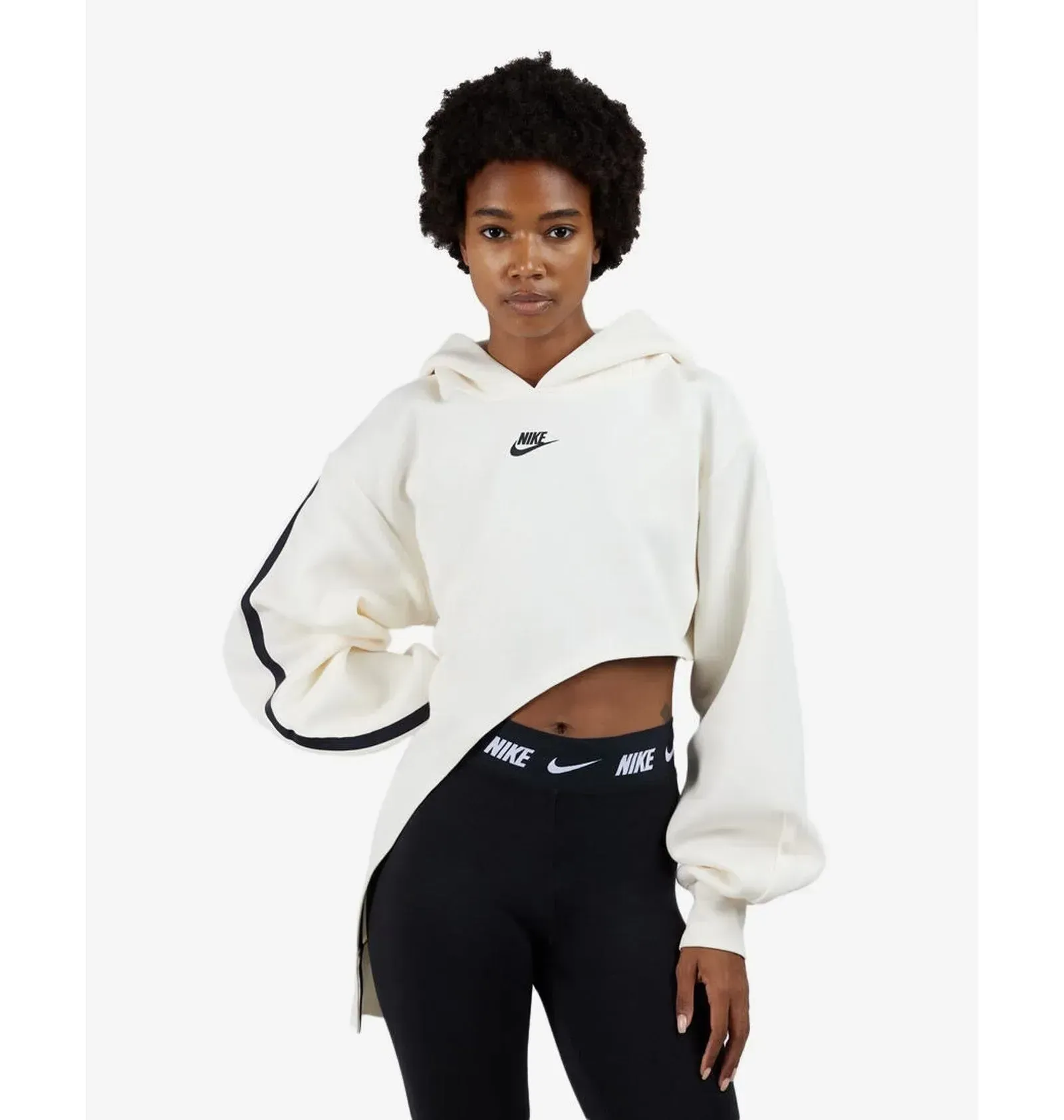 Кофта жіночі Nike Nsw Tech Fleece Asymmetrical Fleece Hoodie Beige (FN7123-110)