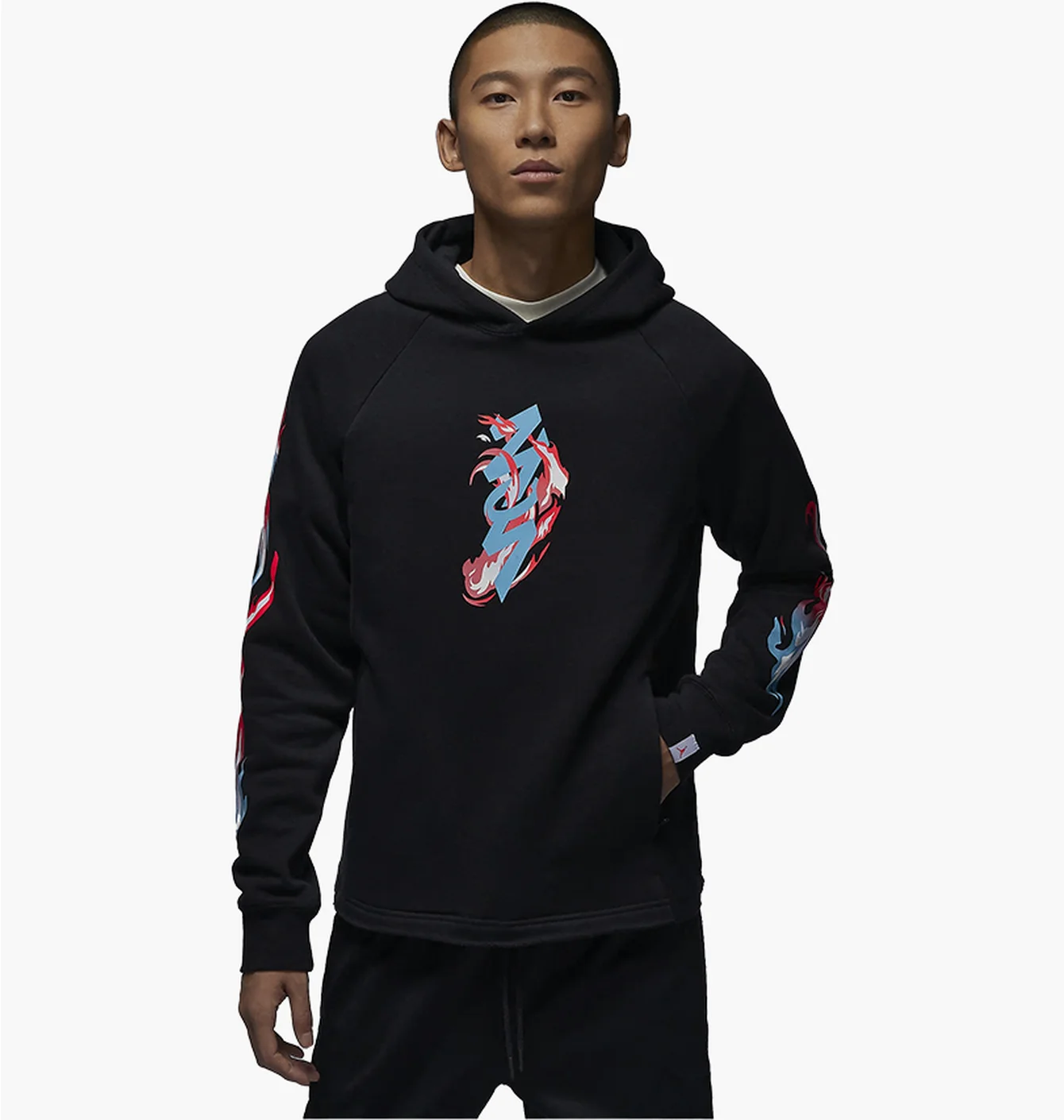 Худі чоловіче Air Jordan Zion Graphic Fleece Pullover Hoodie Black FN5342-010