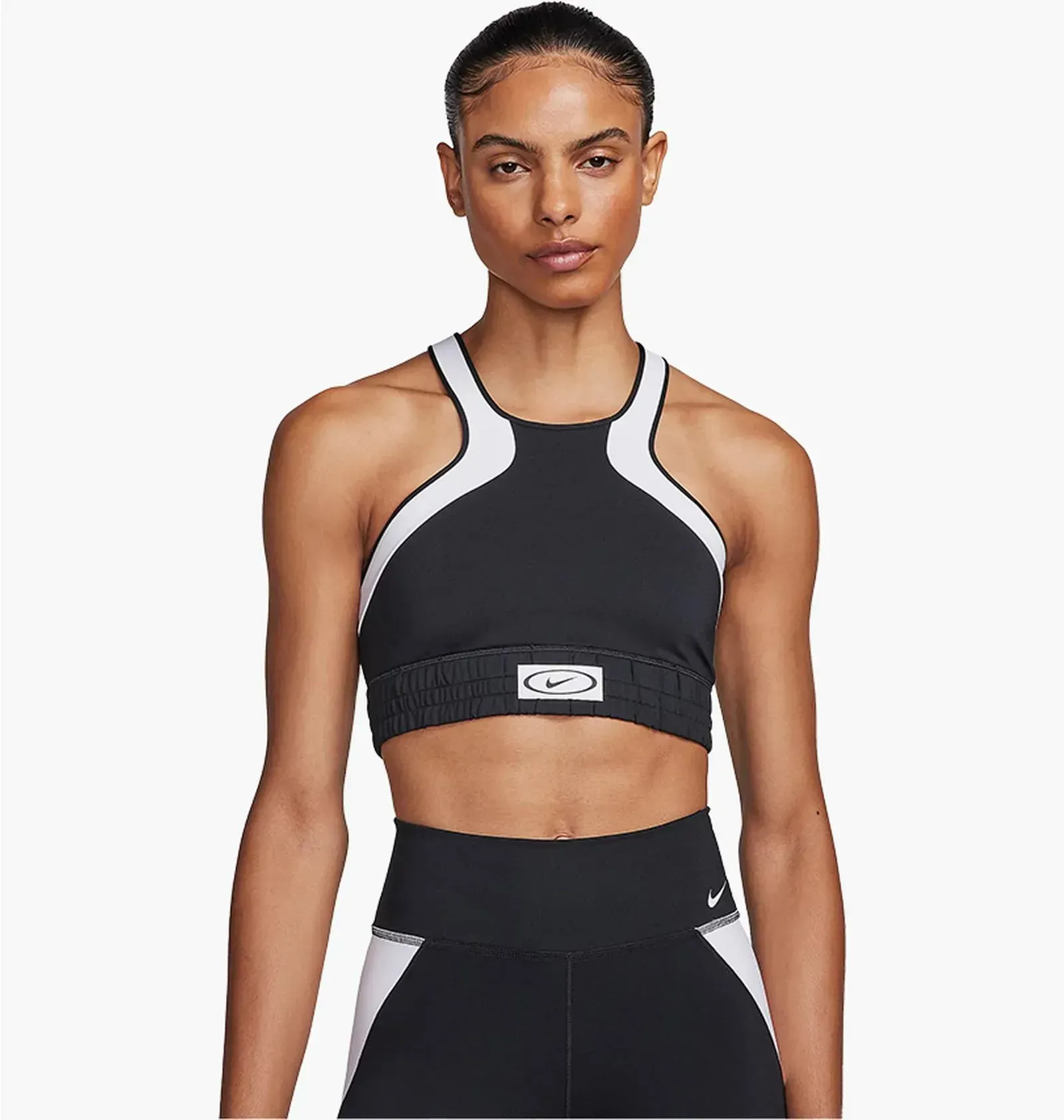 Спортивний топ жіночий Nike High Neck Womedium-Support Lightly Lined Color-Block Sports Bra Black (FN2743-010)