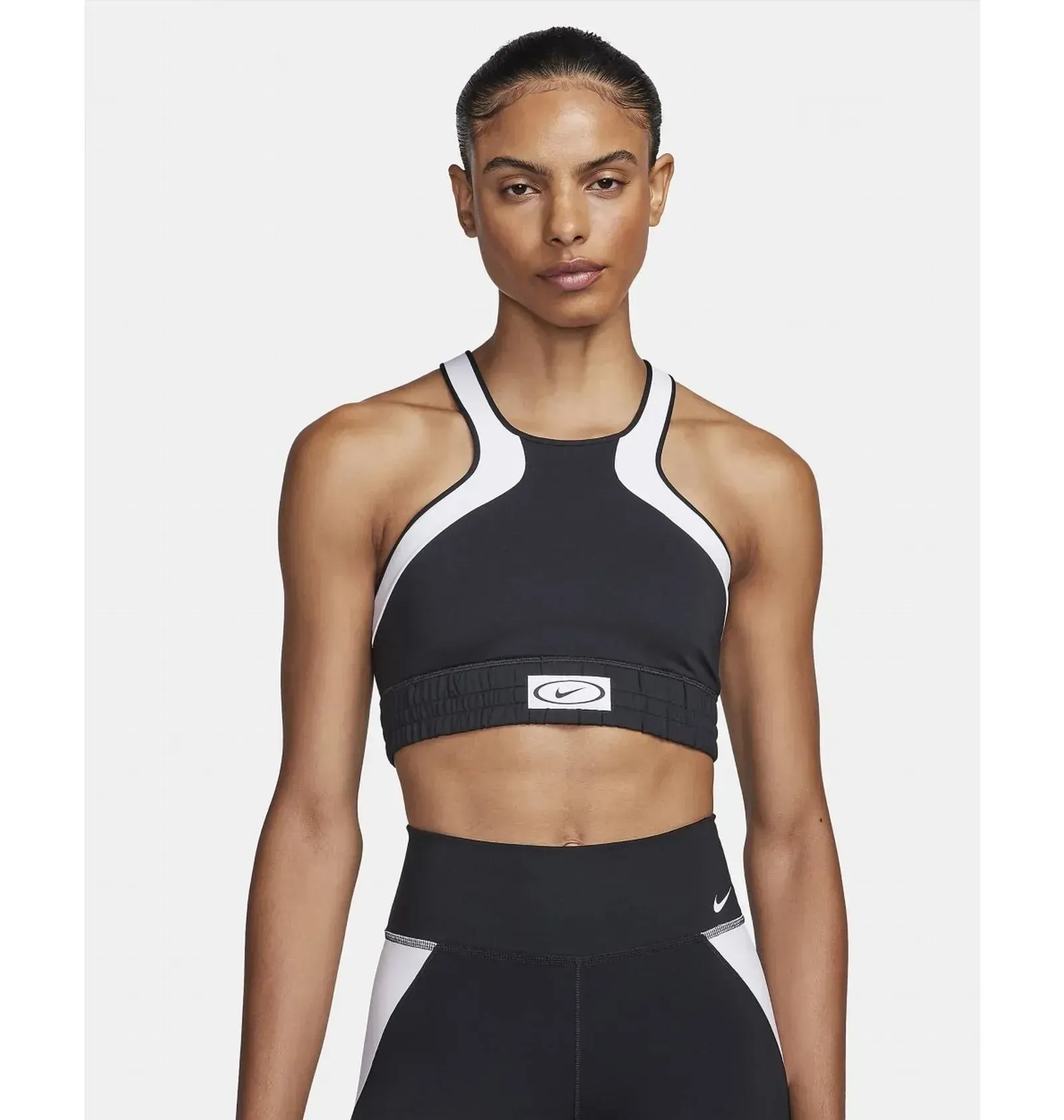 Спортивний топ жіночий Nike High Neck Womedium-Support Lightly Lined Color-Block Sports Bra Black (FN2743-010)