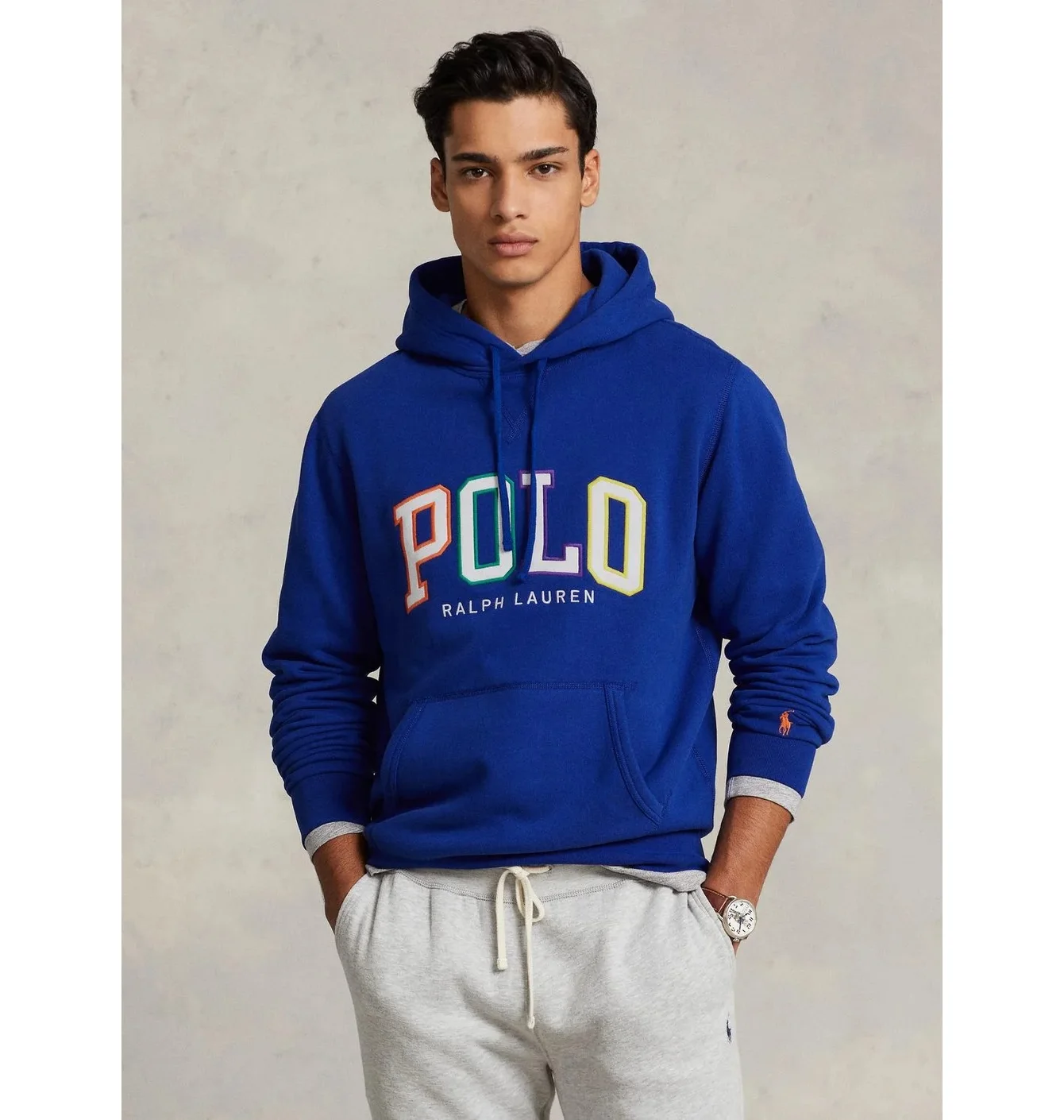 Худі чоловіче Ralph Lauren Fleece Logo Hoodie Blue 710890190003