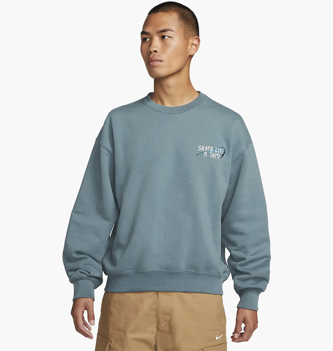 Світшот унісекс Nike Sb Skate Like A Girl Fleece Skate Crew Light Blue DQ7306-384