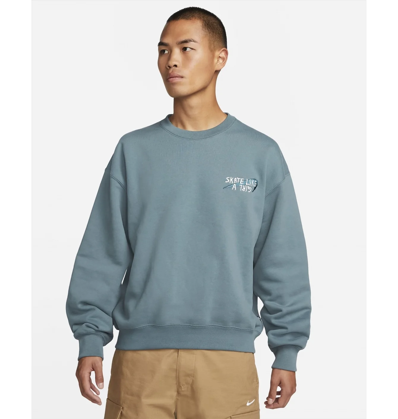 Світшот унісекс Nike Sb Skate Like A Girl Fleece Skate Crew Light Blue DQ7306-384