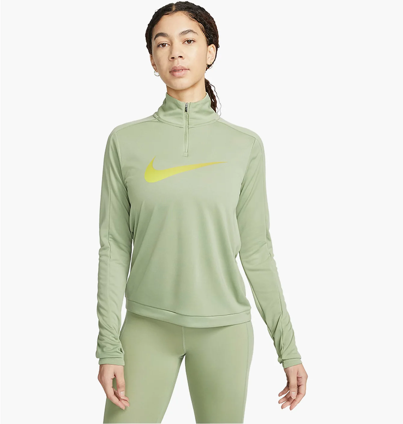 Кофта жіноча Nike 1/4 Dri-Fit Swoosh Olive DX0952-386