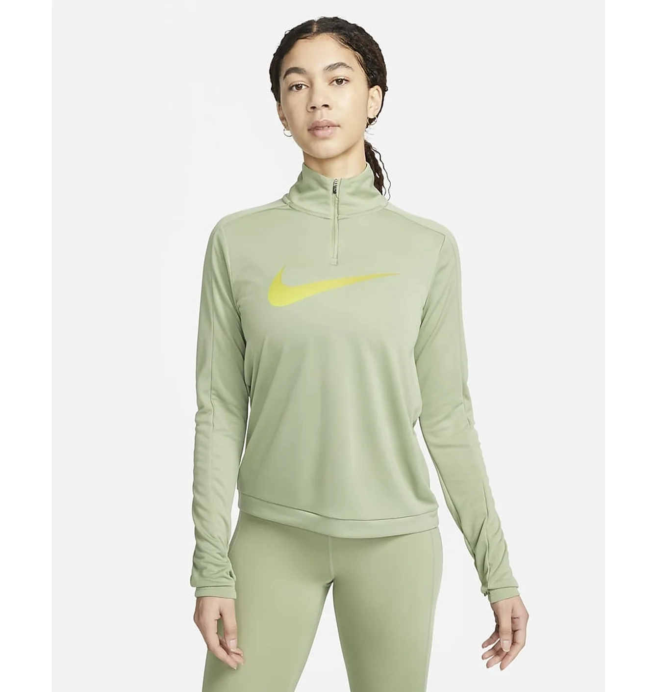 Кофта жіноча Nike 1/4 Dri-Fit Swoosh Olive DX0952-386