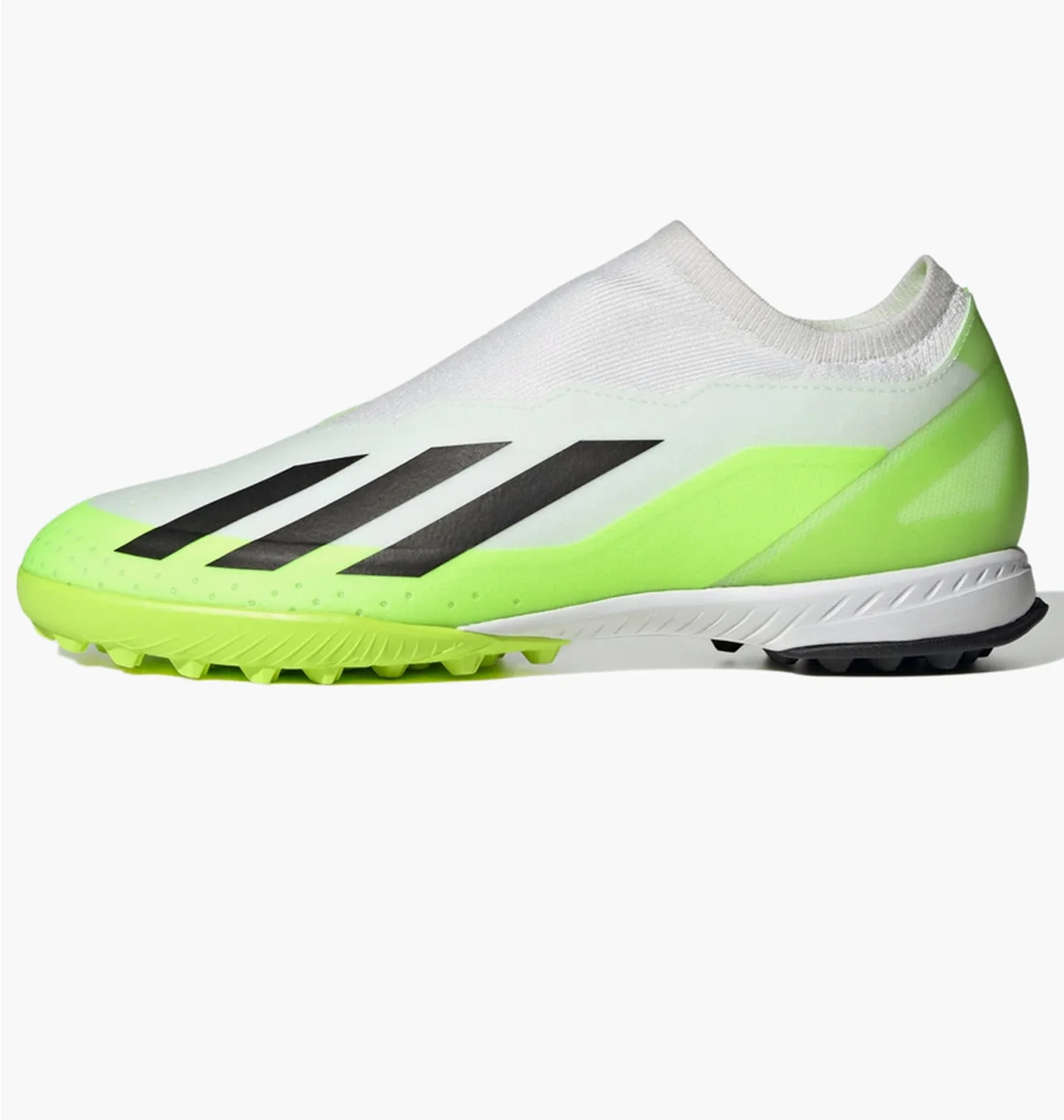 Сороконіжки унісекс Adidas X Crazyfast.3 Laceless Turf Shoes White/Green ID9346