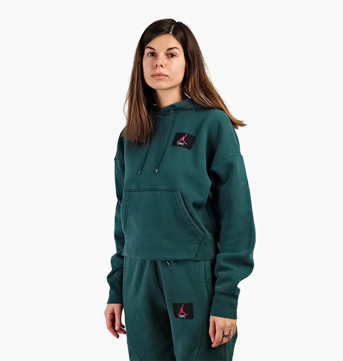 Худі жіноче Air Jordan Flight Womens Fleece Pullover Hoodie Dark Green CV7737-300