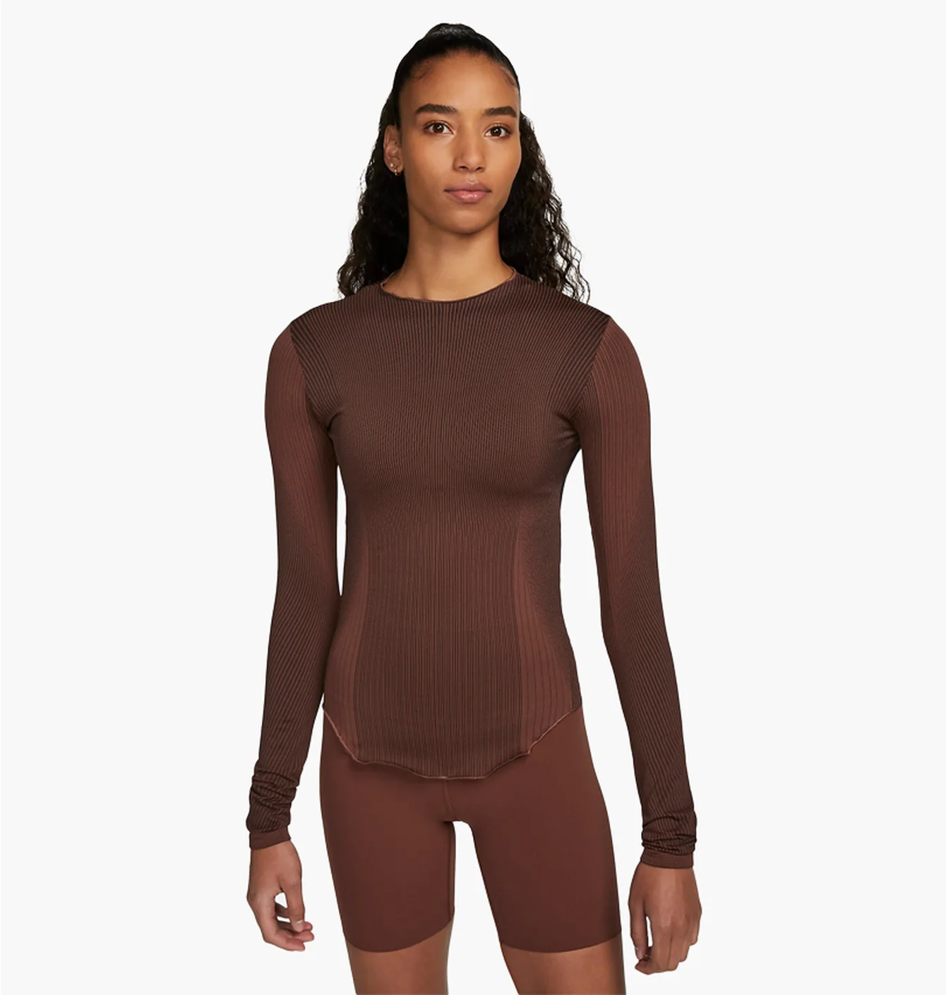 Лонгслів жіночий Nike Yoga Dri-Fit Adv Brown DQ5603-010