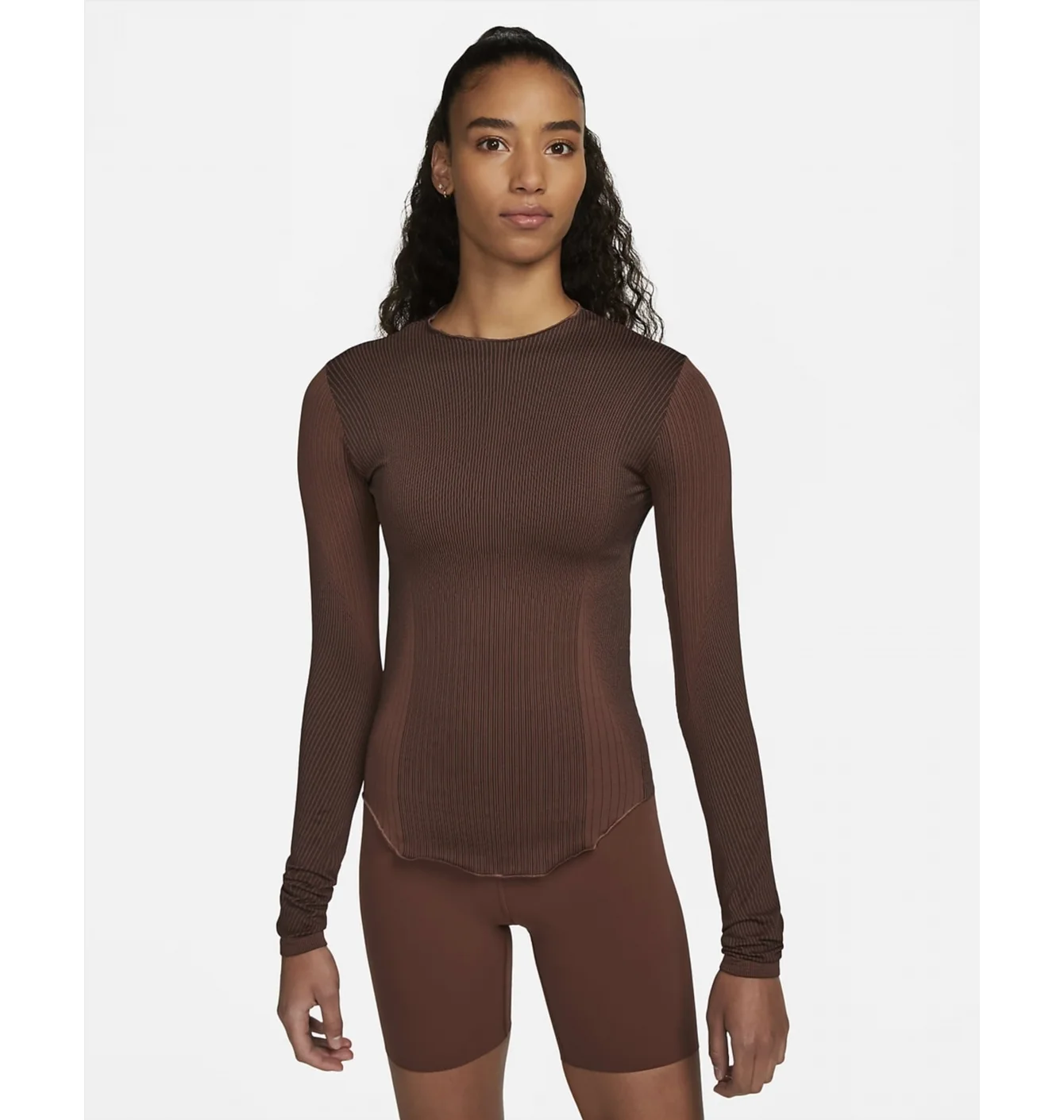 Лонгслів жіночий Nike Yoga Dri-Fit Adv Brown DQ5603-010