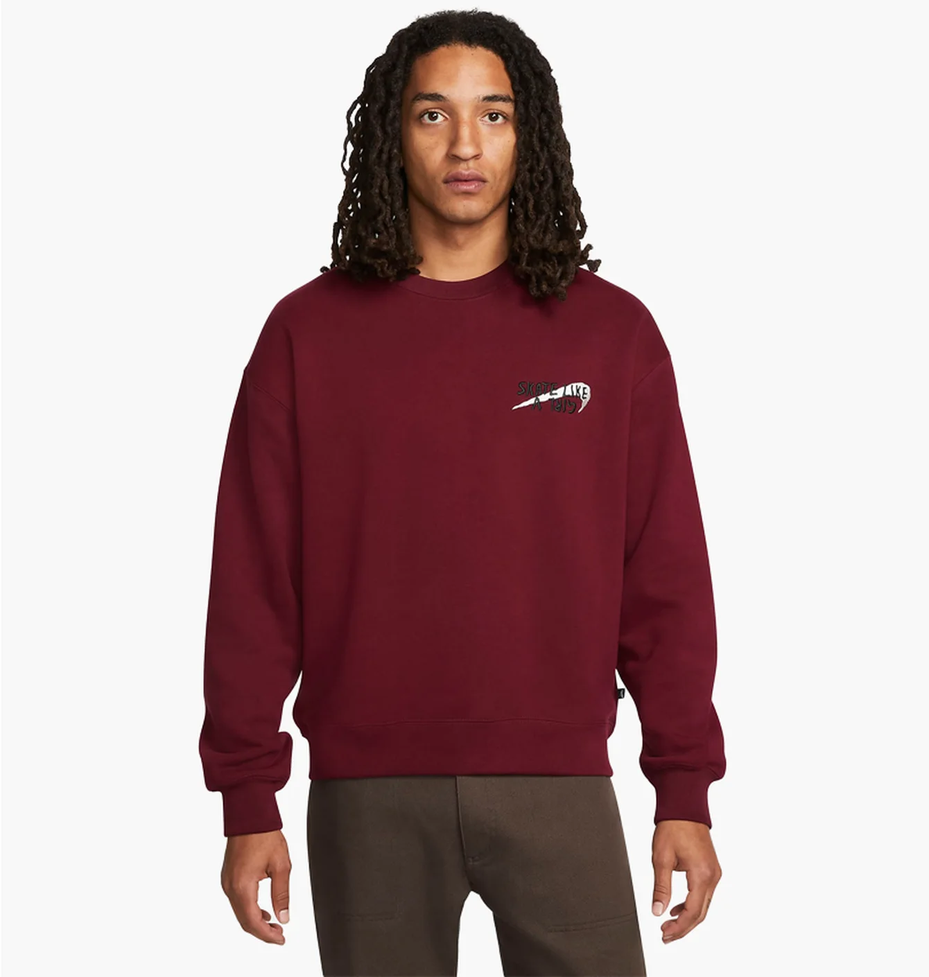 Світшот унісекс Nike Sb Skate Like A Girl Fleece Skate Crew Bordo DQ7306-638