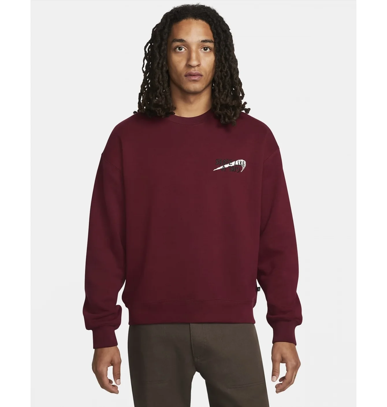 Світшот унісекс Nike Sb Skate Like A Girl Fleece Skate Crew Bordo DQ7306-638