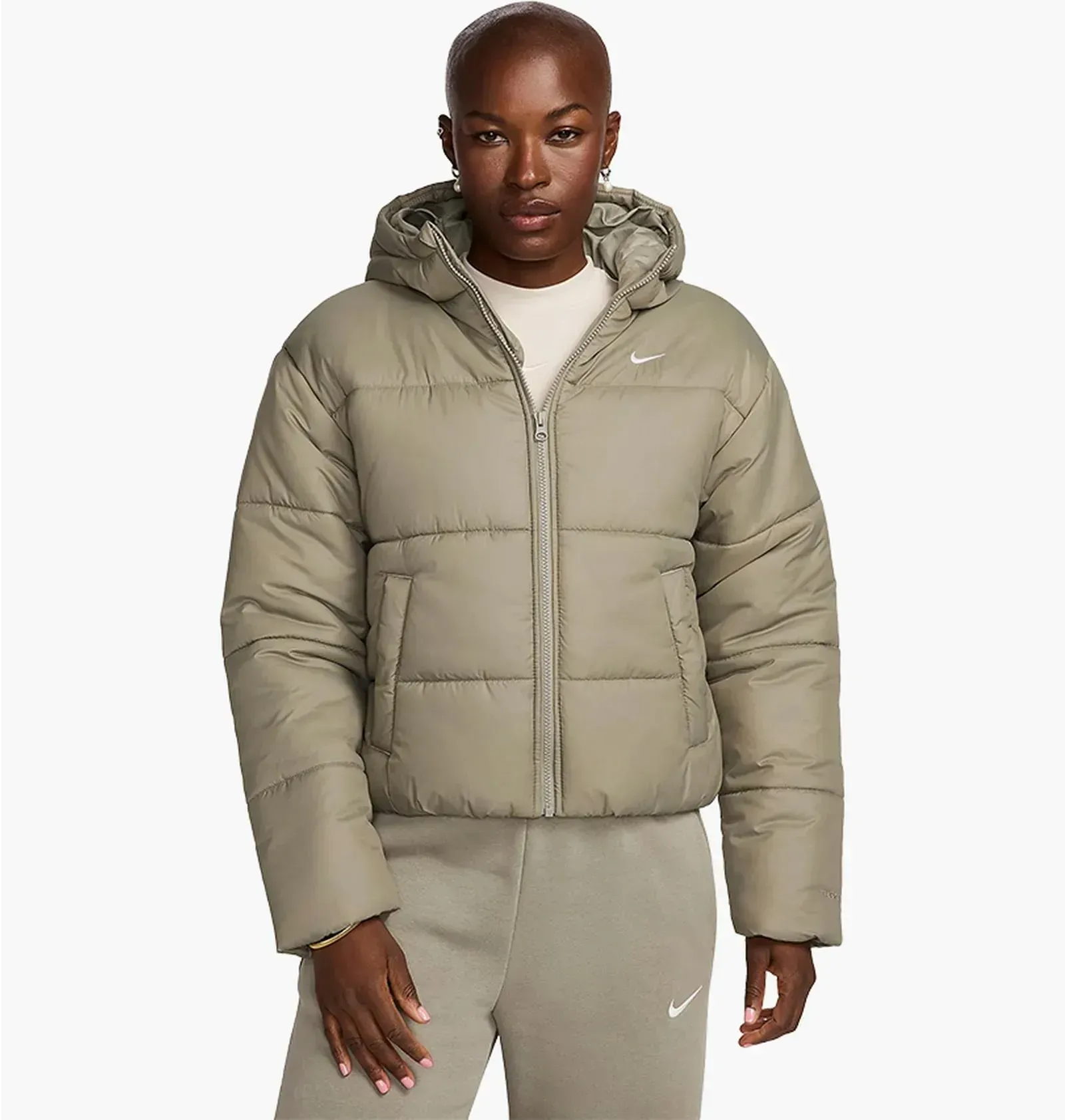 Куртка жіноча Nike Therma-Fit Sportswear Classic Puffer Grey (FZ5899-321)