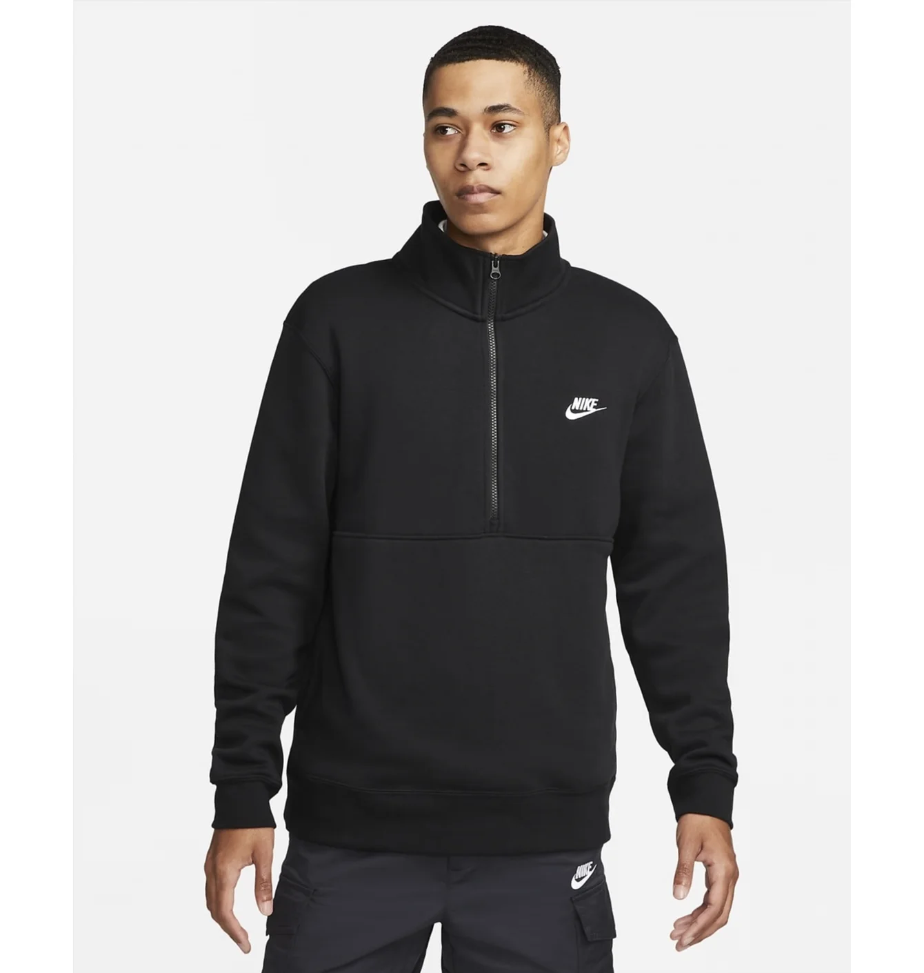 Світшот чоловічий Nike Sportswear Club Half Zip Sweatshirt Black Dd4732-011