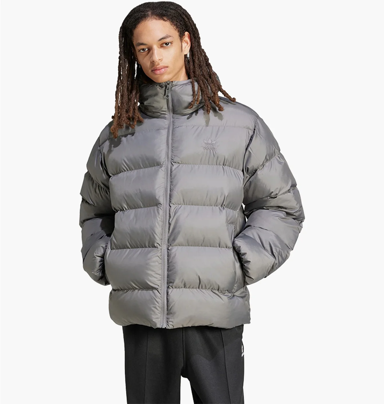 Пуховик чоловічий Adidas Tonal Hooded Puffer Grey IY3398