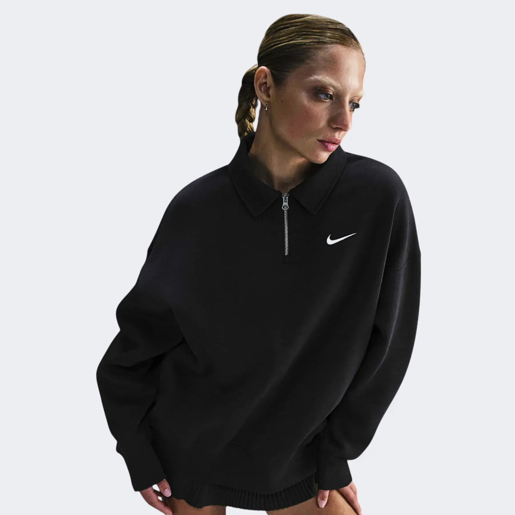 Кофта жіночі Nike W Nsw Phnx Flc Os Qz Polo (FZ3207-010)