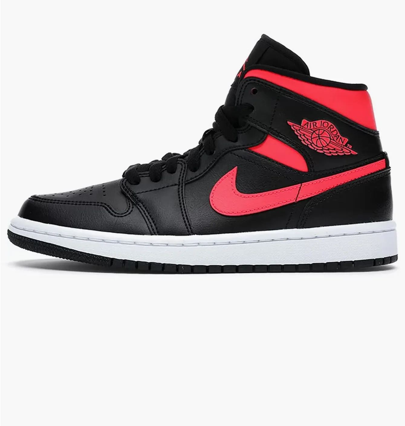Кросівки жіночі Air Jordan 1 Mid Black Siren Red Black/Pink BQ6472-004