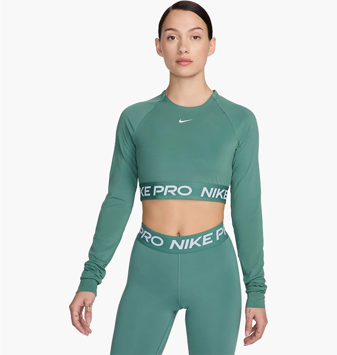 Лонгслів жіночий Nike Pro Dri-Fit Cropped Long-Sleeve Top Green FV5484-361