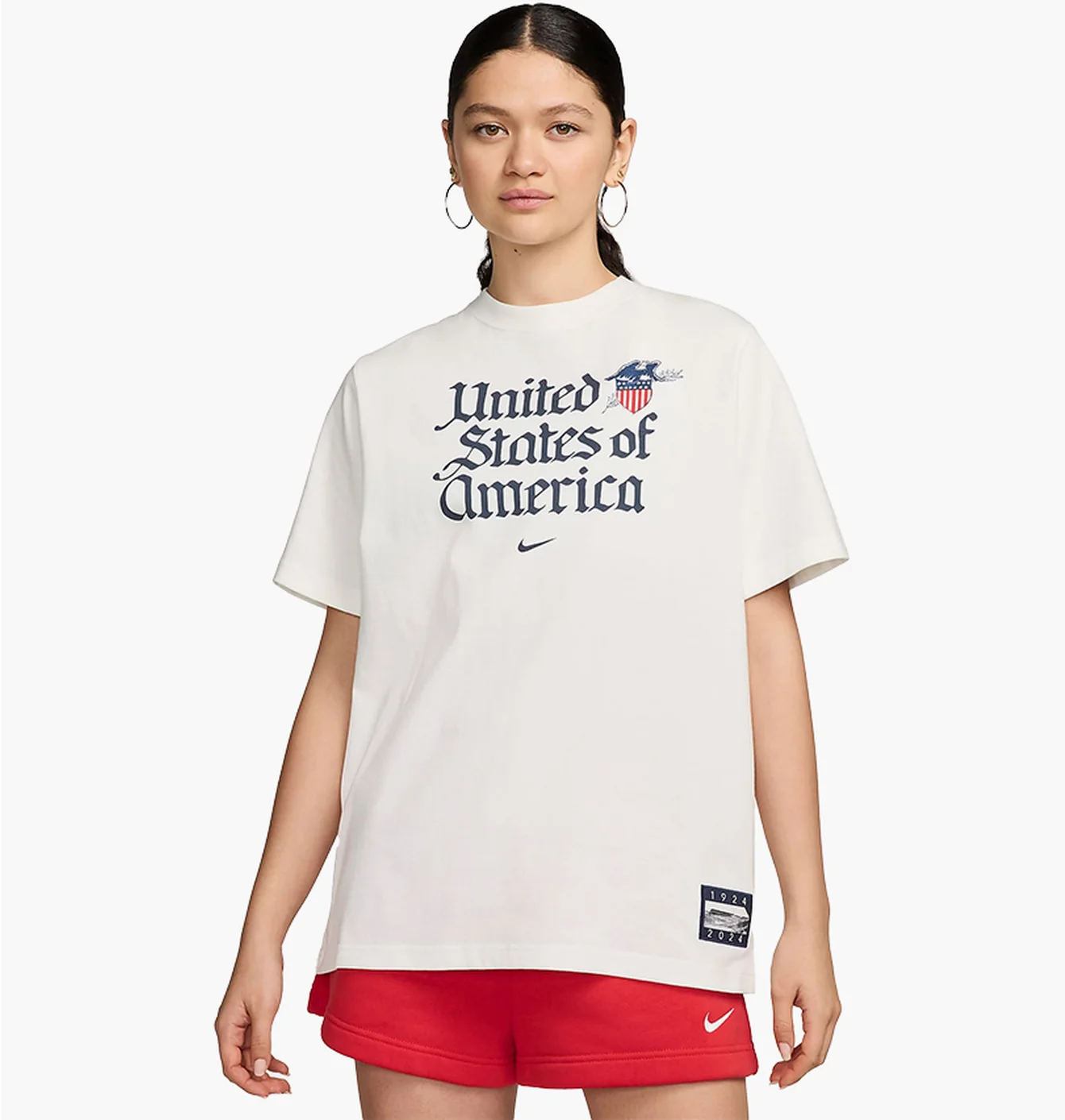 Футболка жіноча Nike Usa Essential T-Shirt Beige FN0874-133