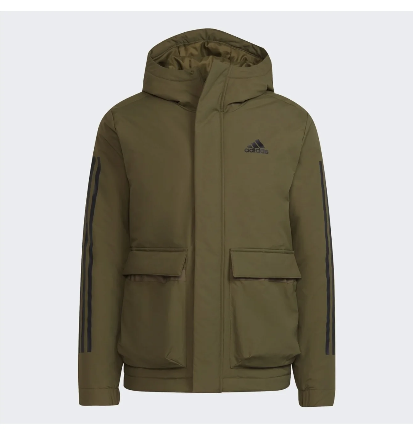 Куртка чоловіча Adidas Utilitas 3-Stripes Hooded Jacket Olive GT1691