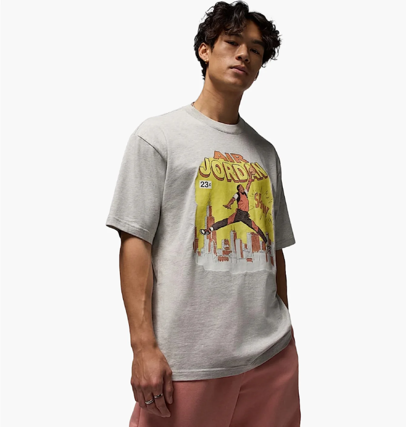 Футболка чоловіча Air Jordan Nc Comic Ss Crew Grey IF0784-050