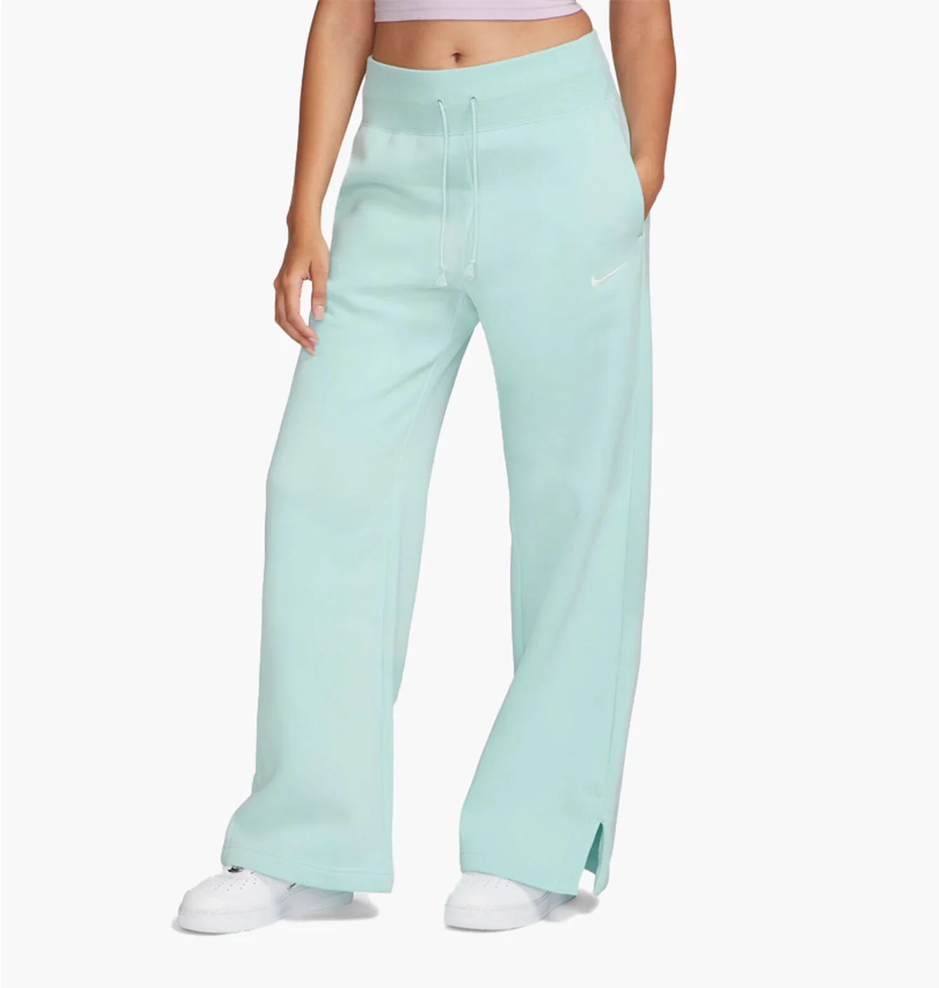 Штани жіночі Nike Sportswear Phoenix Fleece High-Waisted Wide-Leg Sweatpants Turquoise DQ5615-346