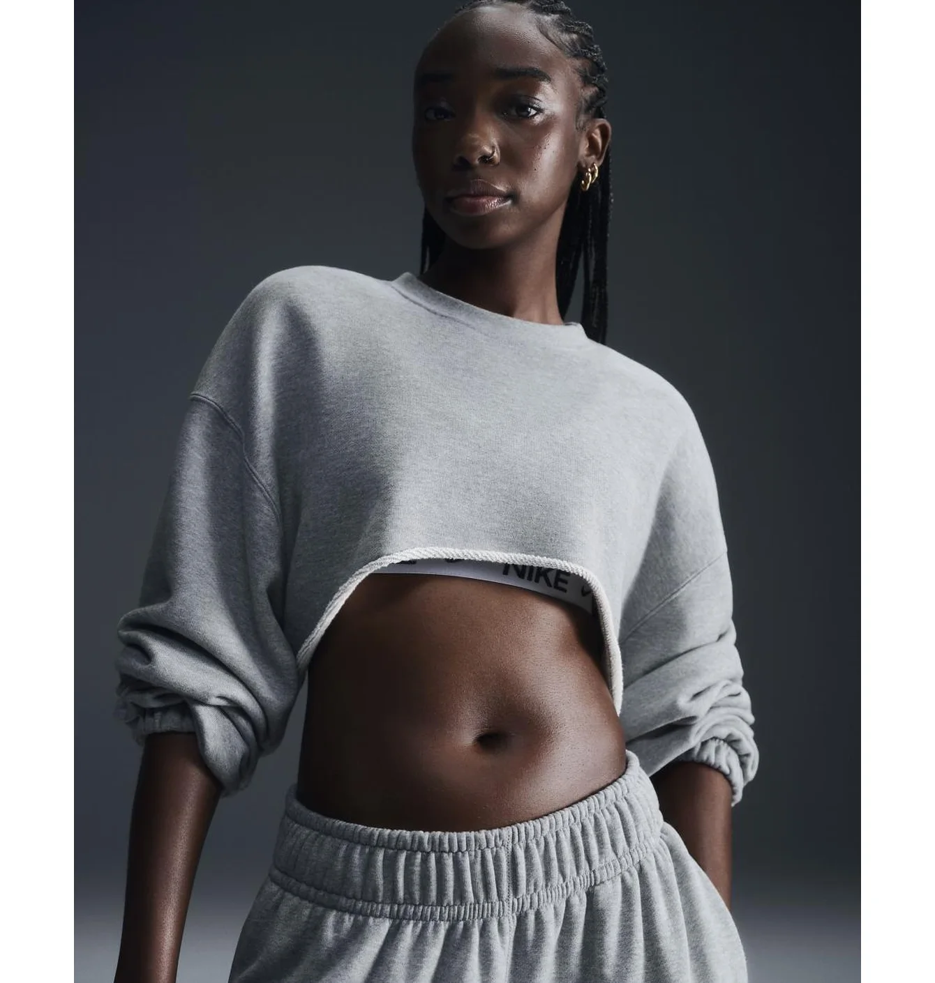 Світшот жіночий Nike Sportswearoversized French Terry Shrug Grey FV7509-063