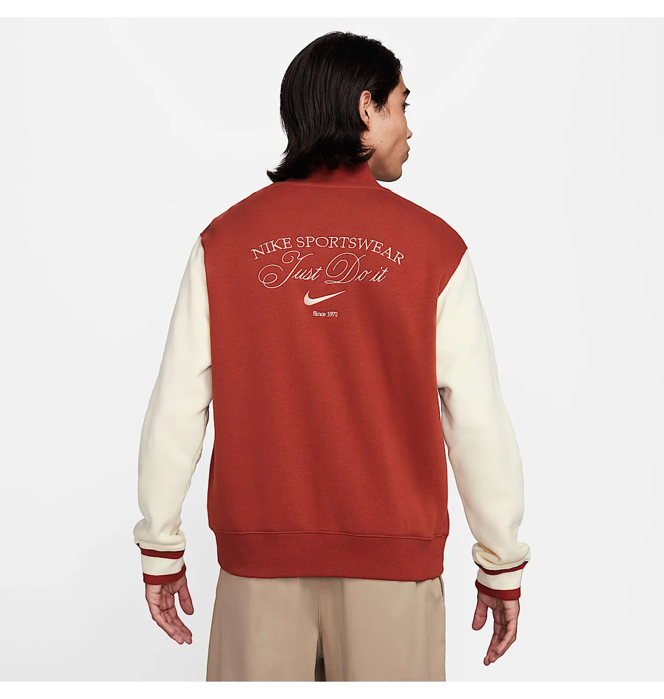 Бомбер чоловічий Nike Nsw Trend Varsity Jkt Flc Red HF0676-832