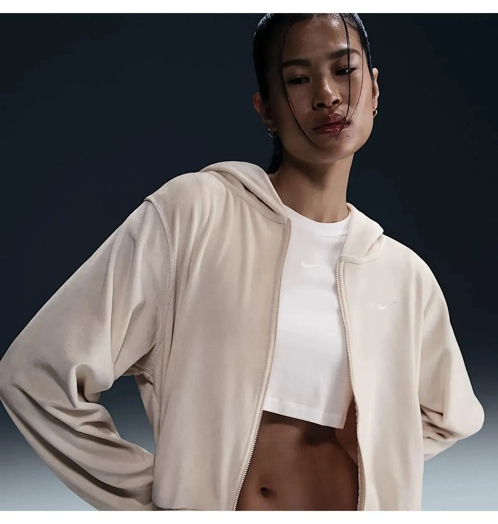 Кофта жіночі Nike W Nsw Chll Vlr Fz Beige (HJ0954-104)