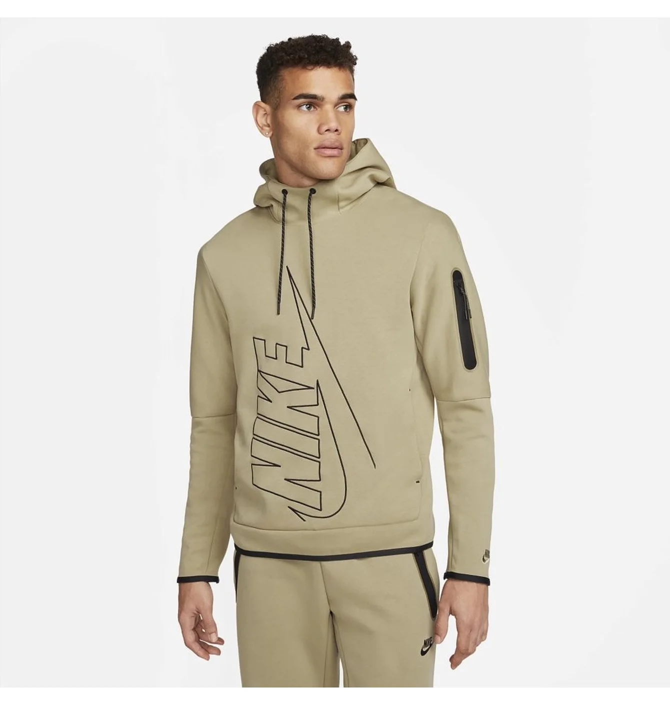 Світшот чоловічий Nike Tch Flc Gx Po Hoodie Olive Dx0577-247