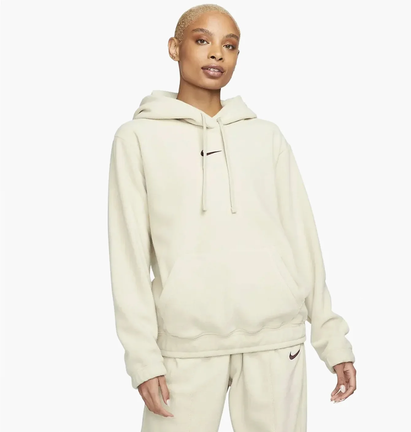 Худі жіноче Nike Sportswear Pullover Fluffy Therma Warm Hoodie Beige FB8972-206