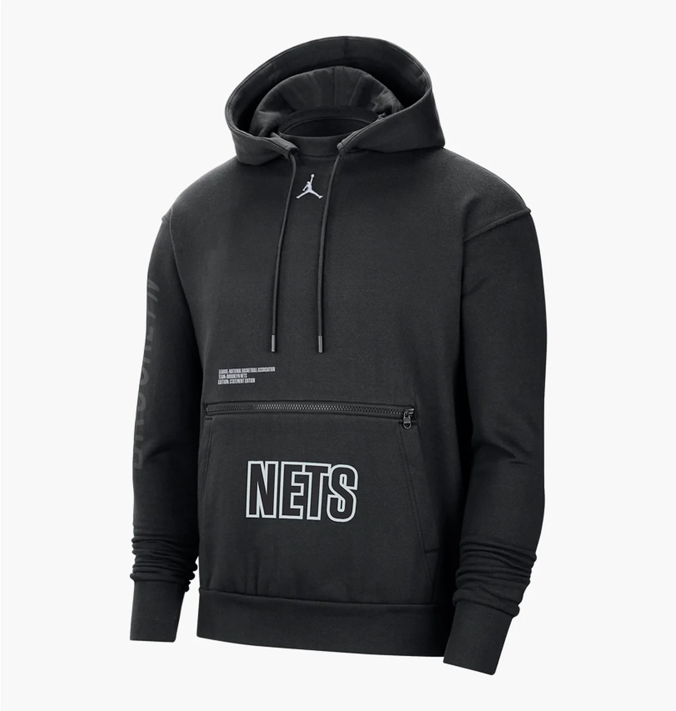Худі чоловіче Air Jordan Brooklyn Nets Courtside Statement Edition MenS Nba Fleece Pullover Hoodie Black DR6997-010