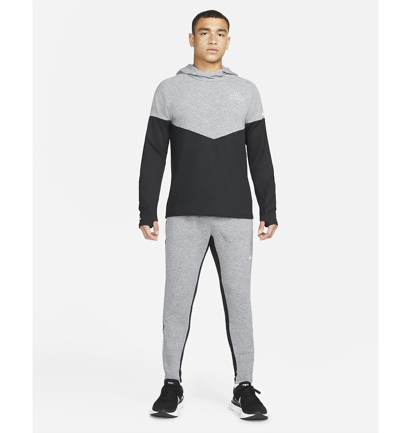 Худі чоловіче Nike Mens Running Hoodie Black/Grey DM4638-010