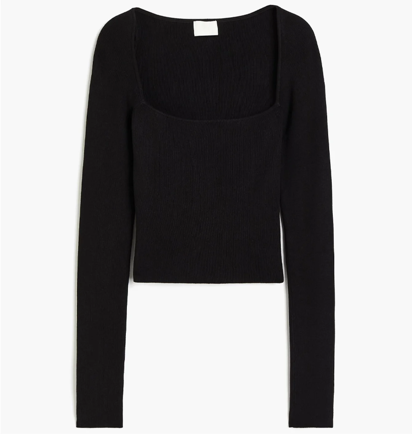 Топ жіночий H&M Square-Neck Crop Top Black 1189031002