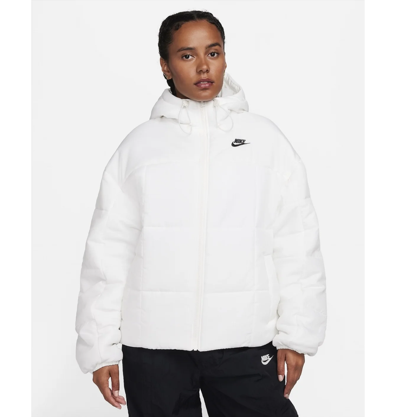Куртка жіноча Nike Sportswear Classic Puffer Therma-Fit Loose Hooded Jacket White FB7672-133
