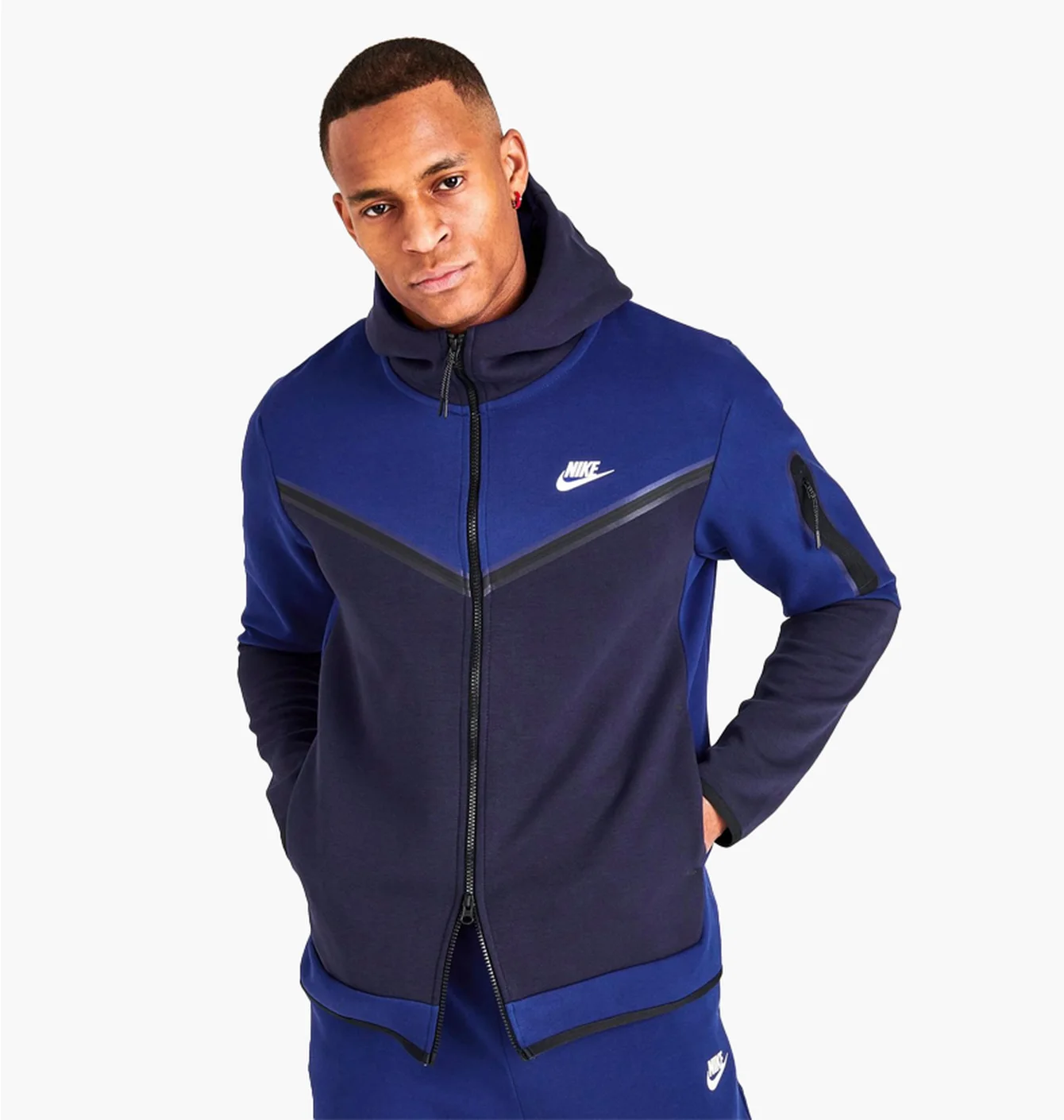Толстовка чоловіча Nike Sportswear Tech Fleece Taped Full-Zip Hoodie Blue Dv0537-455