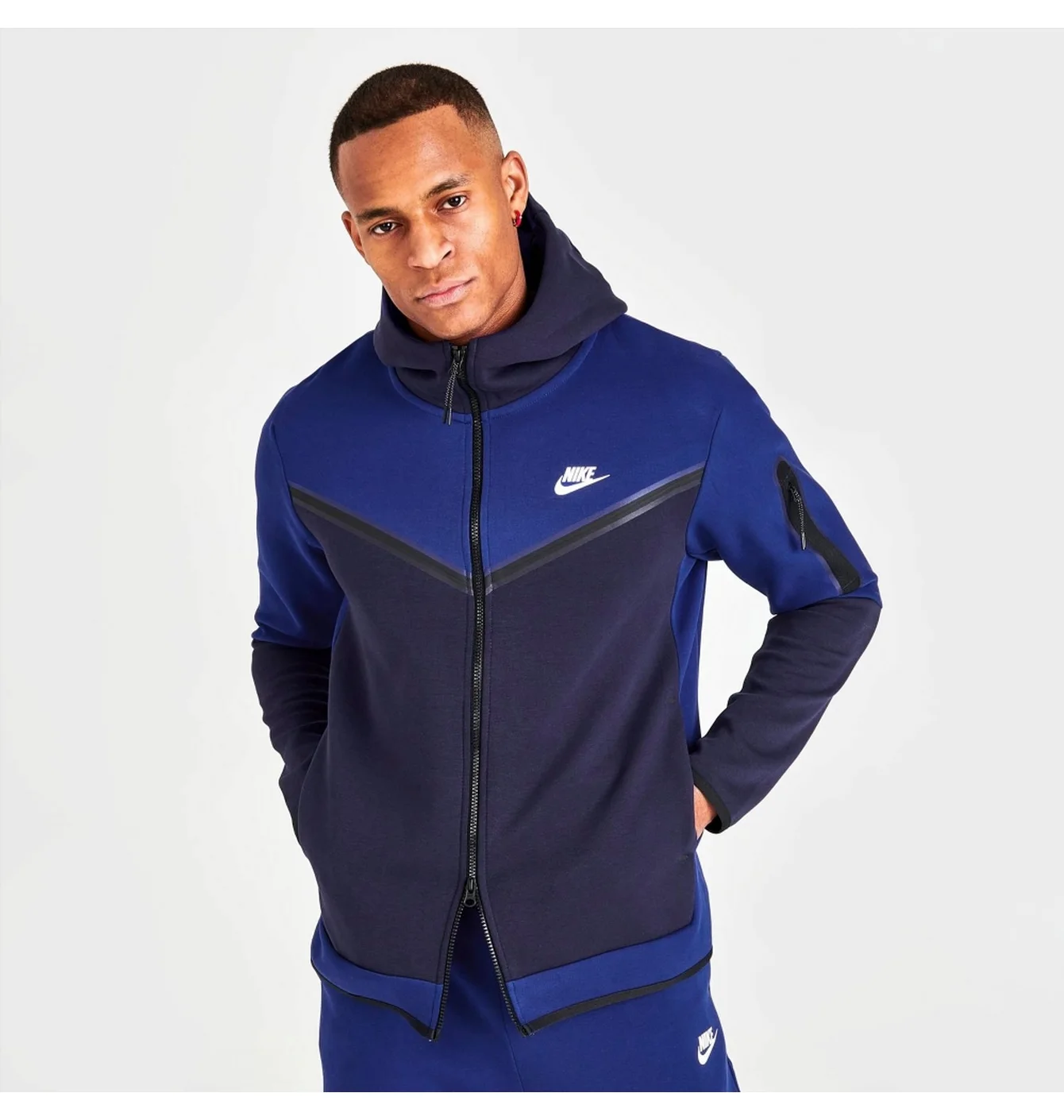 Толстовка чоловіча Nike Sportswear Tech Fleece Taped Full-Zip Hoodie Blue Dv0537-455