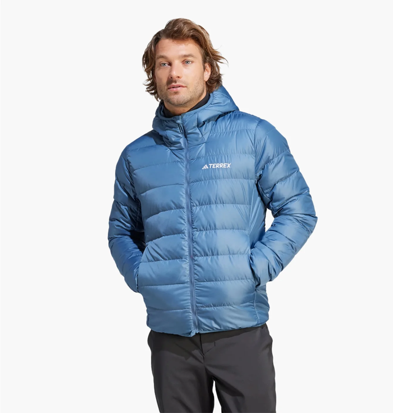 Пуховик чоловічий Adidas Terrex Multi Light Down Hooded Jacket Blue IP6039