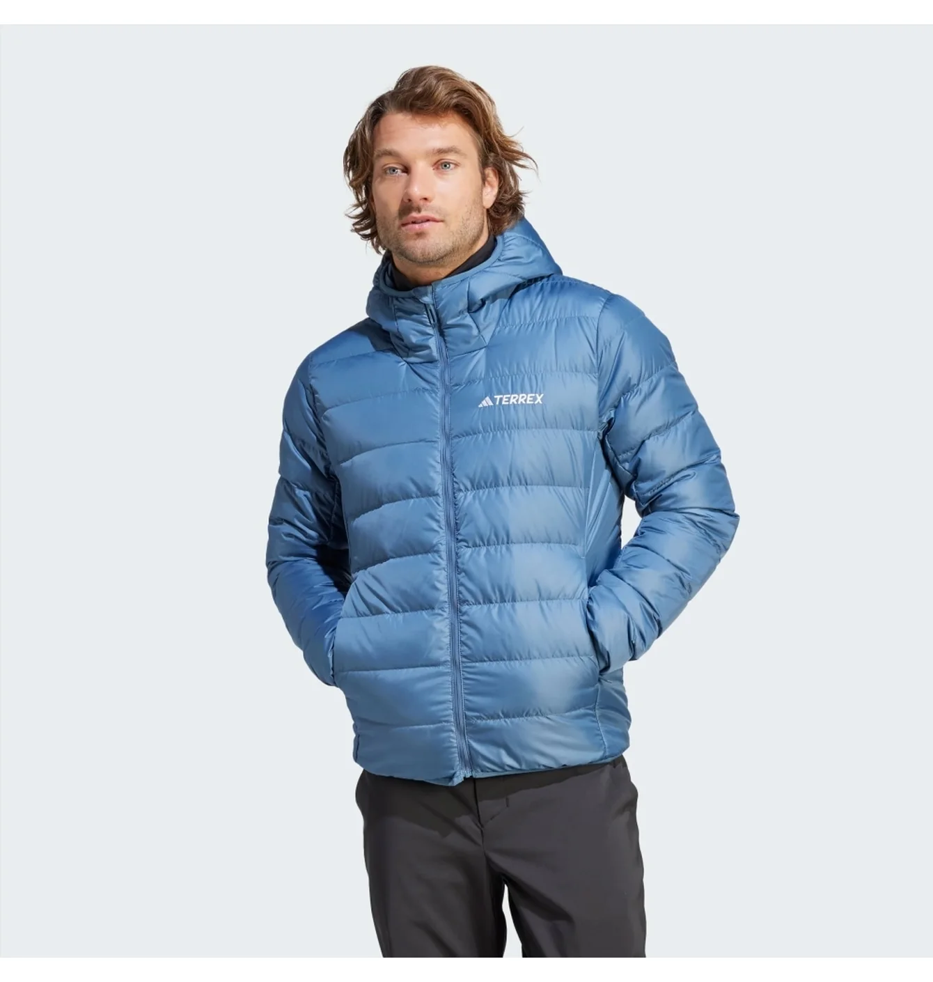 Пуховик чоловічий Adidas Terrex Multi Light Down Hooded Jacket Blue IP6039
