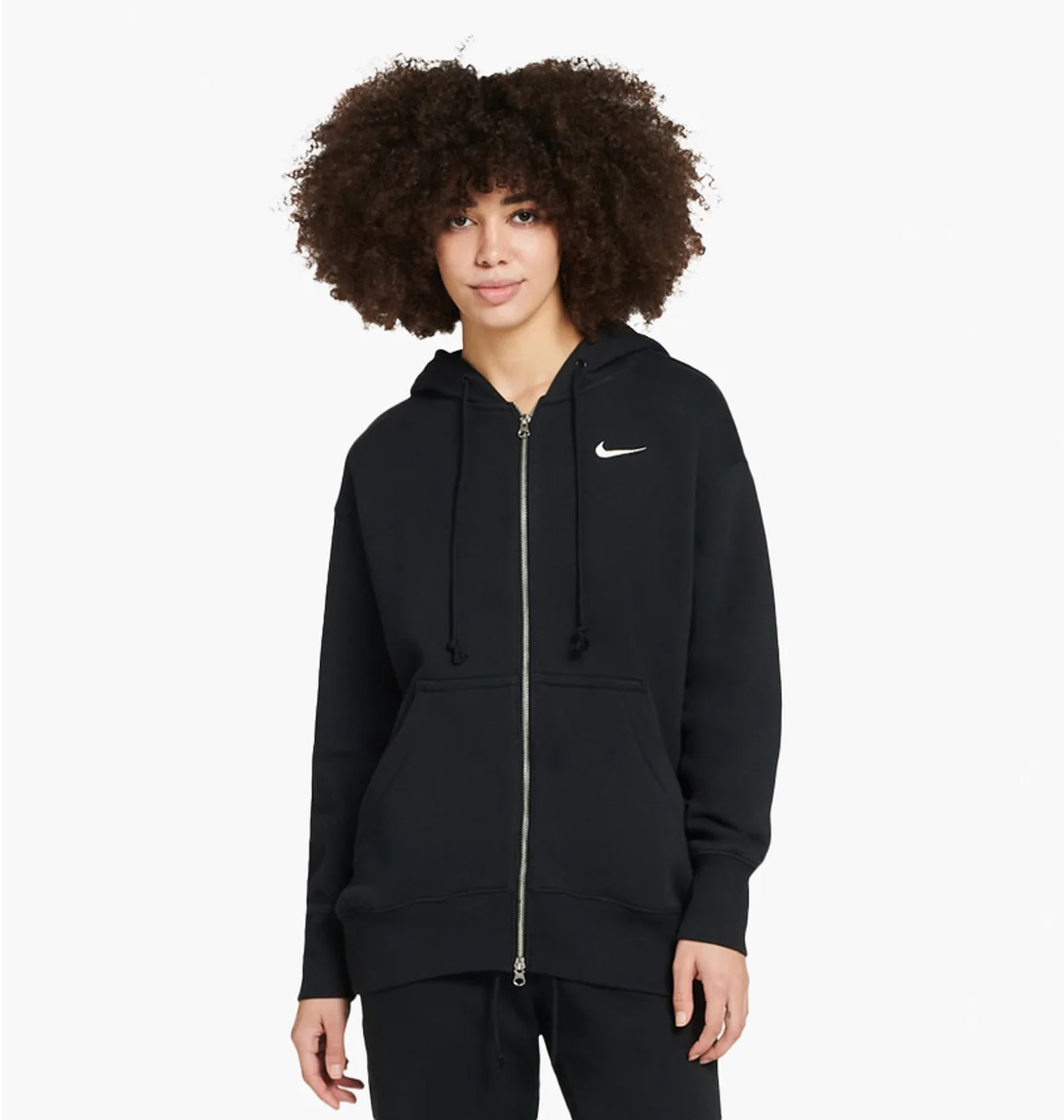 Толстовка жіноча Nike Nsw Phoenix Oversized Fleece Full-Zip Hoodie Black Dq5758-010