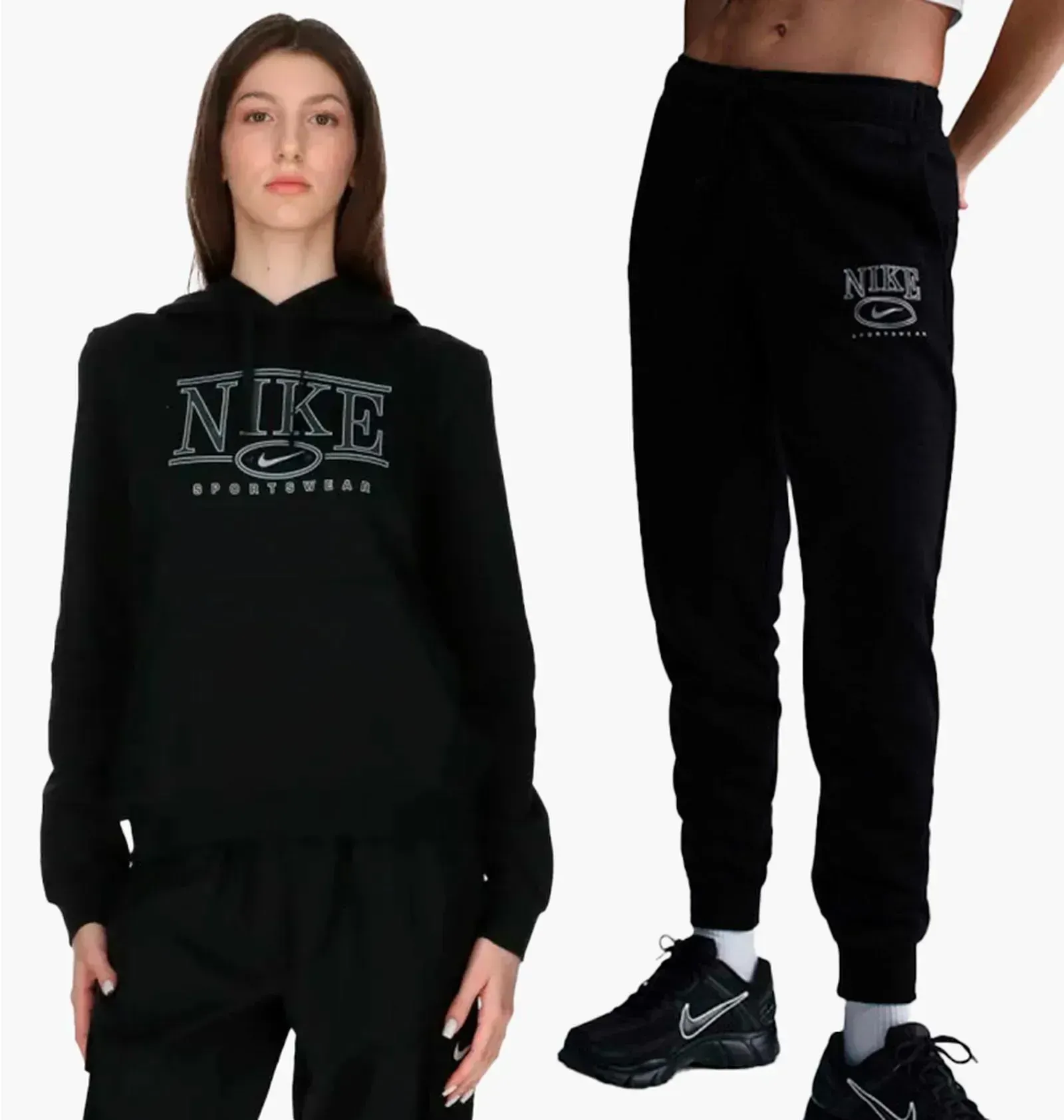Спортивний костюм жіночий Nike Sportswear Club Fleece Black (IB1992-010__IB1988-010)