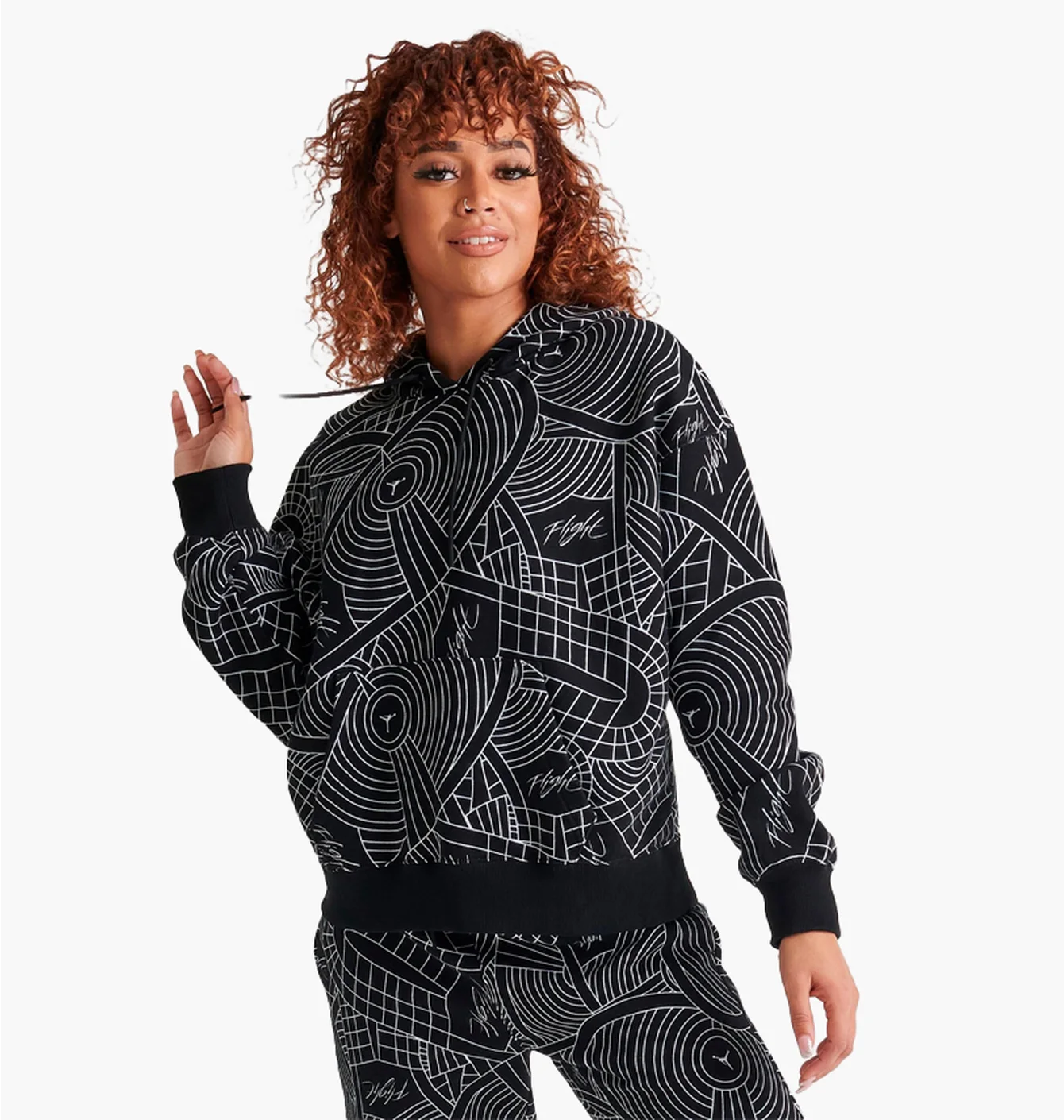 Худі жіноче Air Jordan Flight Allover Print Hoodie Black Dv1417-010
