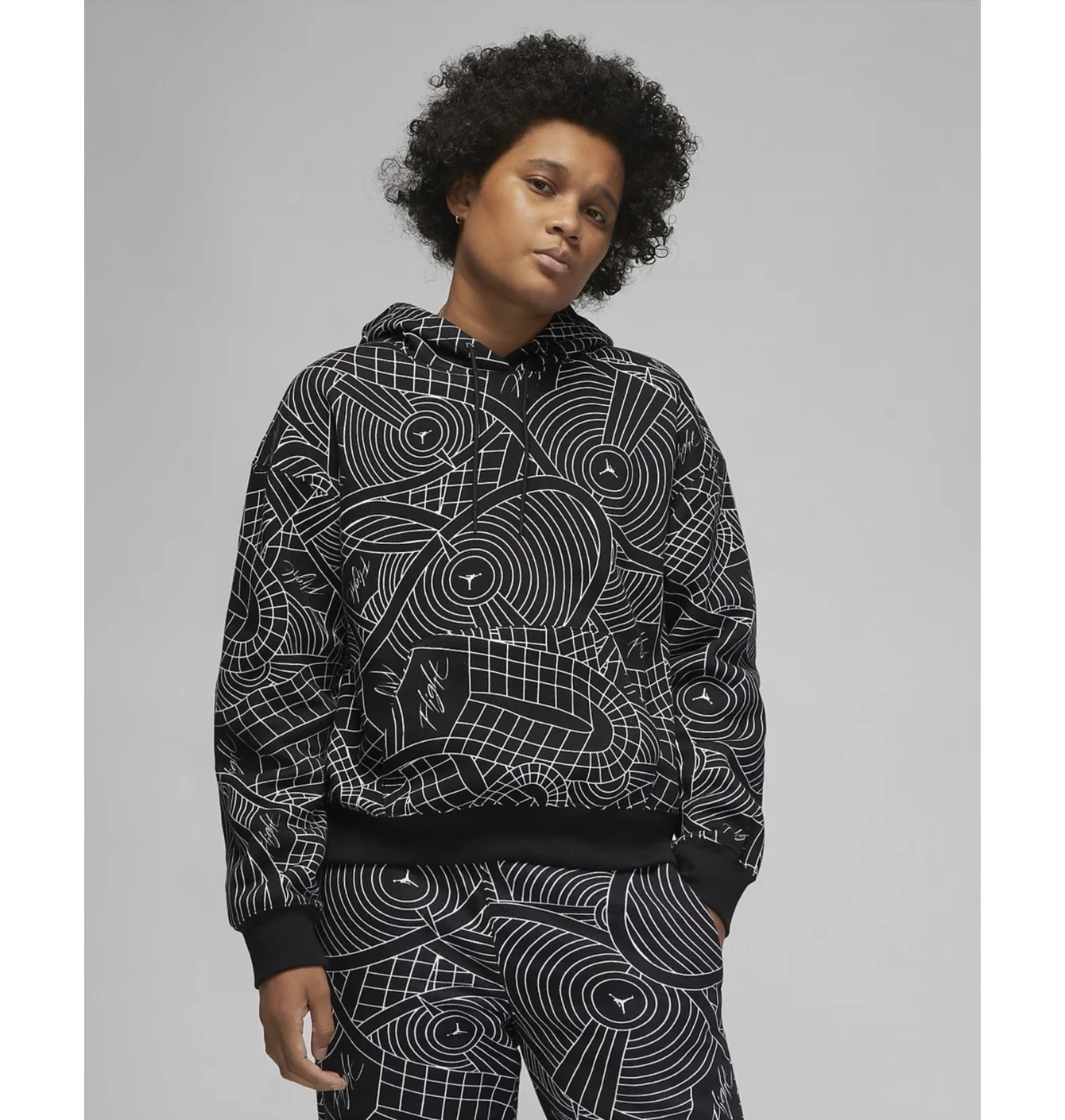 Худі жіноче Air Jordan Flight Allover Print Hoodie Black Dv1417-010
