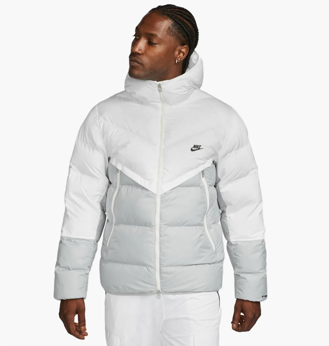 Куртка чоловіча Nike M Nk Sf Wr Pl-Fld Hd Jkt White/Grey Dr9605-100
